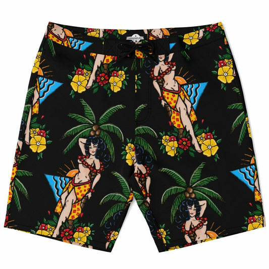 Board Shorts - Aloha Pin-up Print