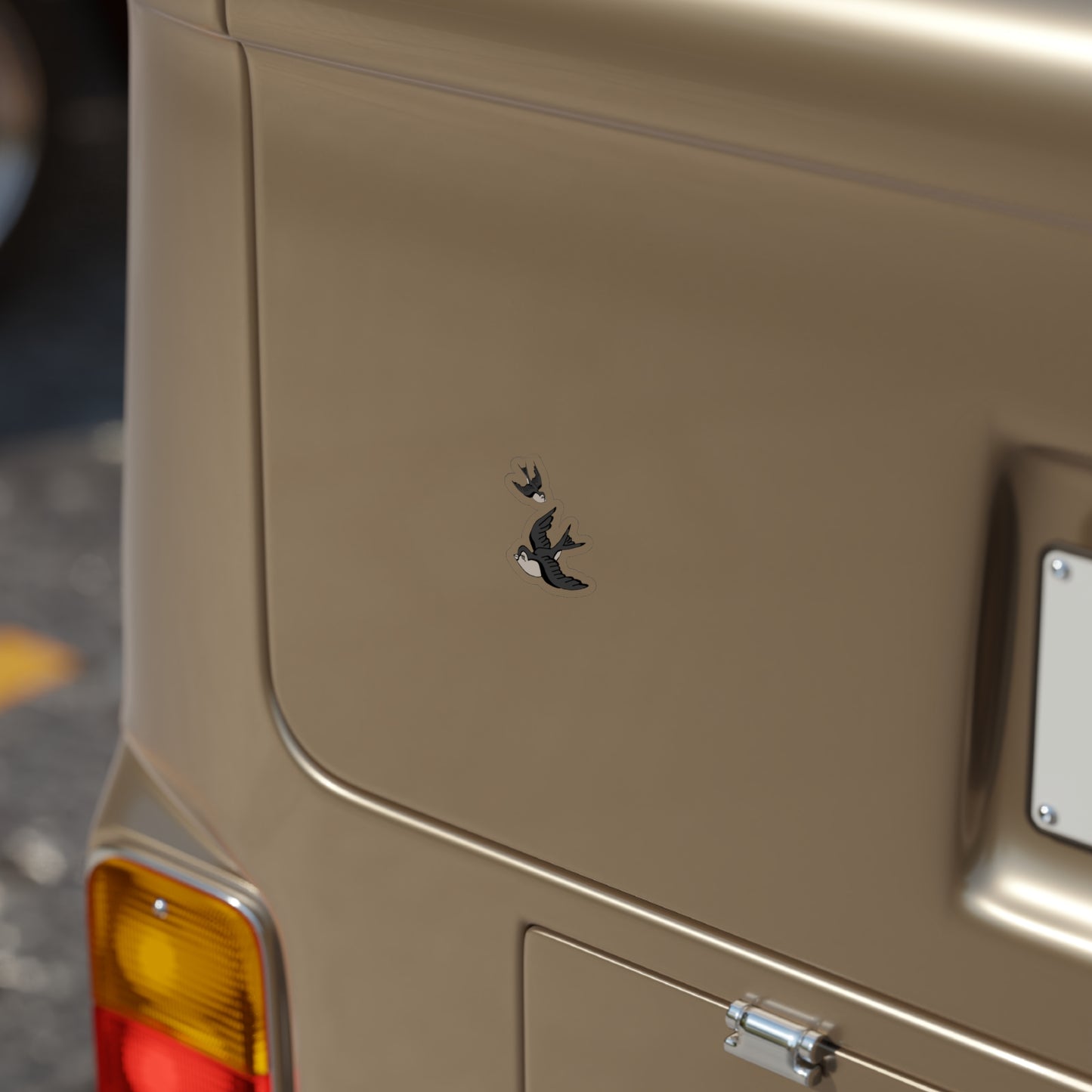 Swallows Transparent Outdoor Stickers, Die-Cut, 1pcs, Black and White