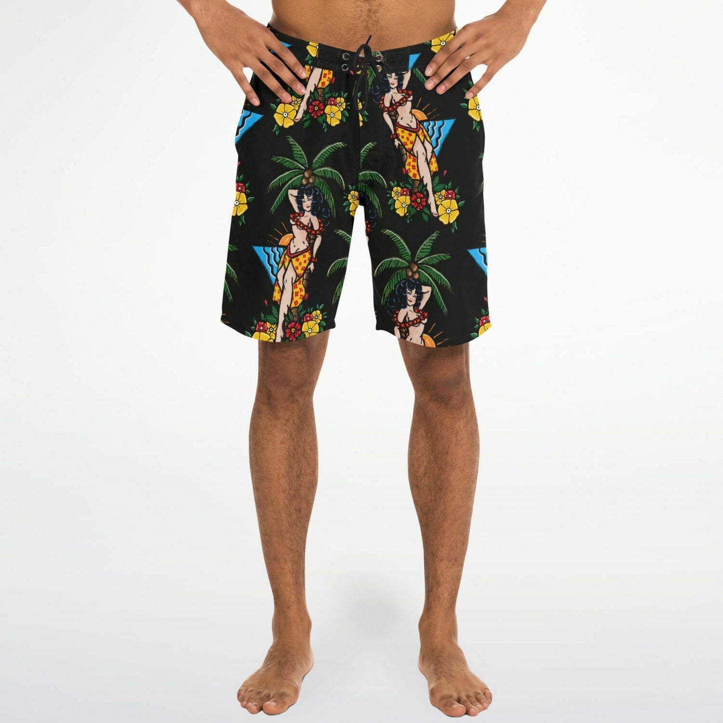 Board Shorts - Aloha Pin-up Print