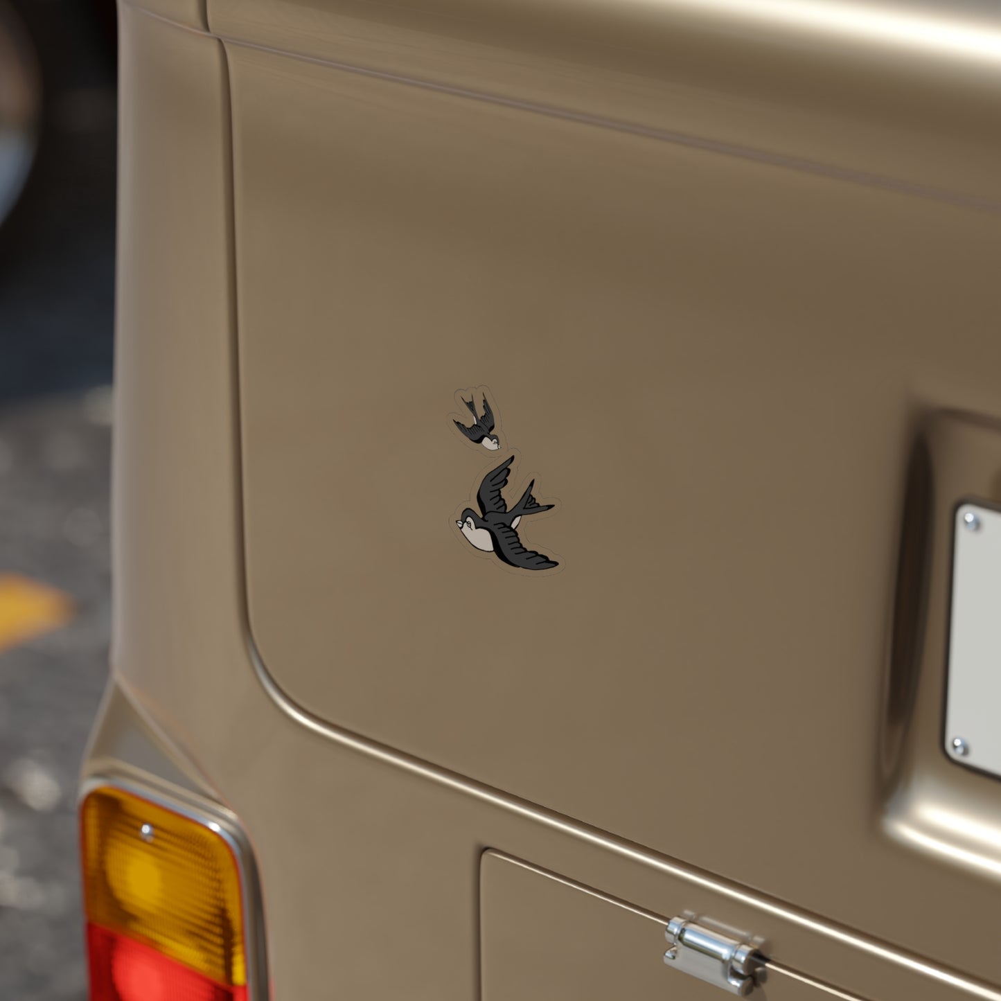 Swallows Transparent Outdoor Stickers, Die-Cut, 1pcs, Black and White