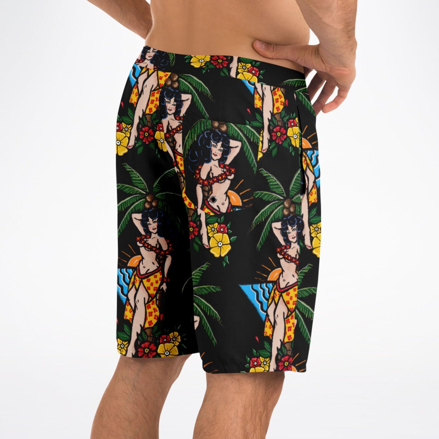 Board Shorts - Aloha Pin-up Print