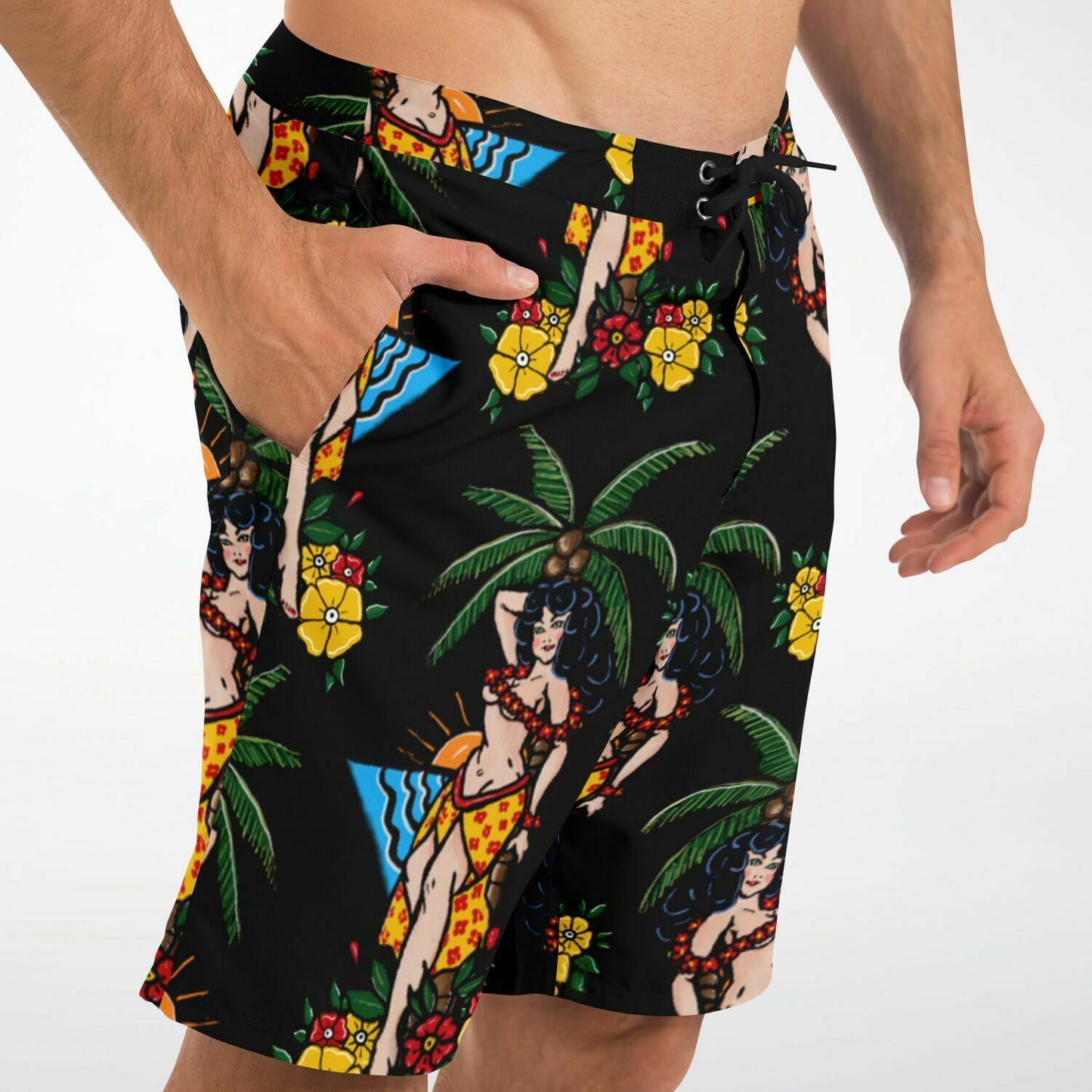 Board Shorts - Aloha Pin-up Print