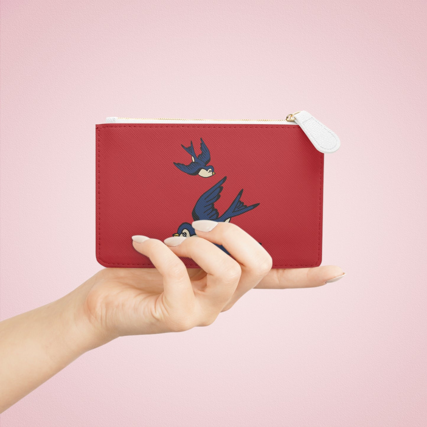 Red Mini Clutch Bag Swallows