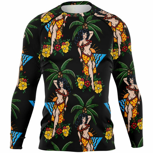 Men's Rashguard - Aloha Pin-up Print